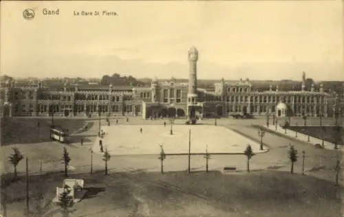 CPA Grand Gand Flandre orientale, Gare St. Pierre