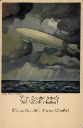 Künstler Ak Amtsberg, O., Zeppelin, Zeppelin-Eckener-Spende