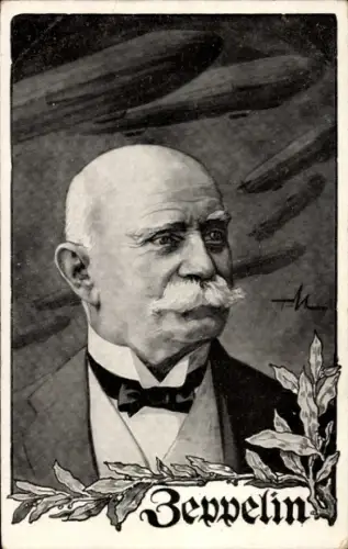 Künstler Ak Ferdinand Graf von Zeppelin, Portrait, Deutscher Luftflotten Verein