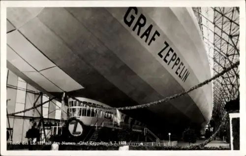 Ak Taufe des LZ 127 auf den Namen Graf Zeppelin, 9. Juli 1928