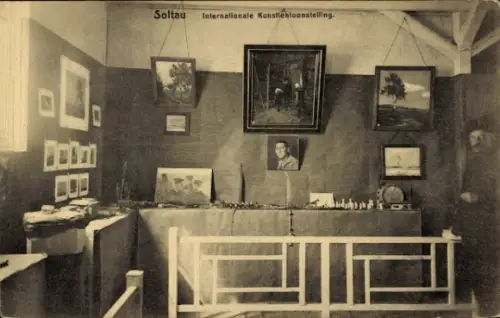 Ak Soltau Lüneburger Heide, Kriegsgefangenenlager, Int. Kunstausstellung, belgischer Soldat