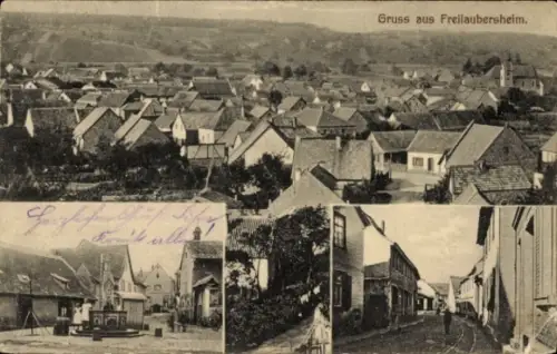 Ak Freilaubersheim Frei Laubersheim in Rheinhessen, Panorama, Straßenpartie