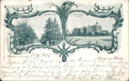 Passepartout Ak Hamburg Altona, Große Brunnenstraße, Flottbeker Chaussee