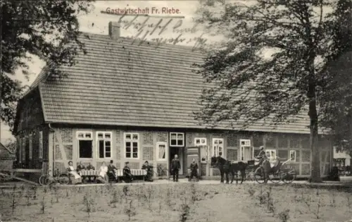 Ak Benzen Walsrode in der Lüneburger Heide, Gastwirtschaft Fr. Riebe, Kutsche