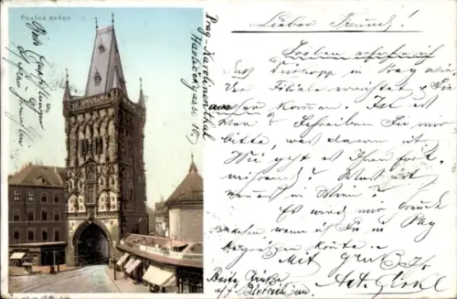 Ak Praha Prag Tschechien, Pulverturm