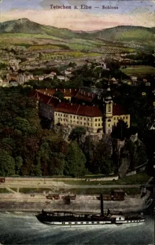 Ak Děčín Tetschen an der Elbe Region Aussig, Schloss