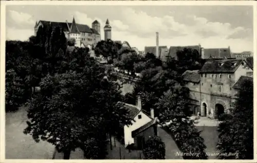 Ak Nürnberg, Neutor mit Burg