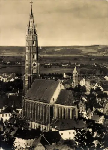 Ak Landshut in Niederbayern, Gotische Kirche, St. Martin,  Backsteinbau, Hans Stethaimer, 1422