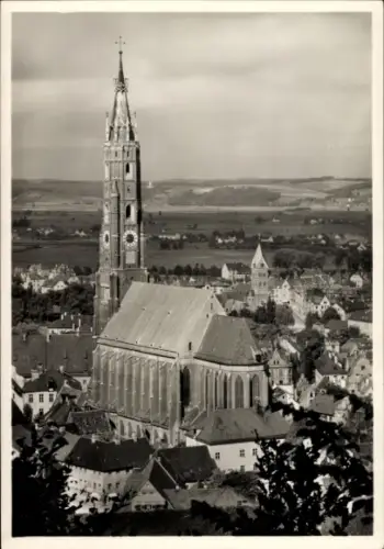 Ak Landshut in Niederbayern, St. Martin Kirche, Backsteinbau, Meister Hans Stethaimer, Landschaft