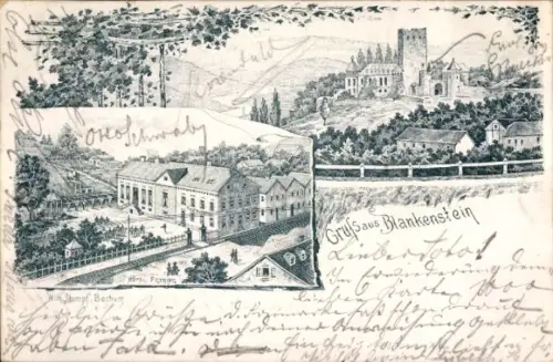 Litho Blankenstein Hattingen im Ennepe Ruhr Kreis, Hotel Petring