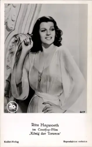 Ak Schauspielerin Rita Hayworth in König der Toreros