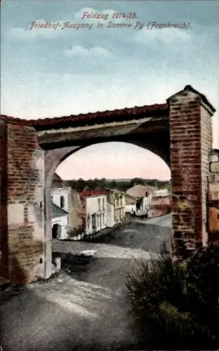 Ak Somme Py Sommepy Tahure Marne, Feldzug 1914-15, Friedhof Ausgang