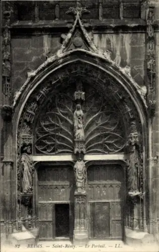 Ak Reims Marne, Portal der Kirche Saint-Rémy