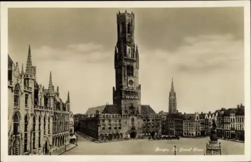 Ak Bruges Brügge Flandern Westflandern, Le Grand Place