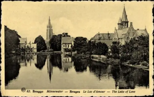 Ak Bruges Brügge Flandern Westflandern, Le Lac d'Amour