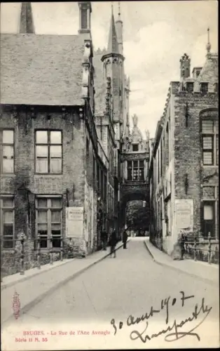 Ak Bruges Brügge Flandern Westflandern, La Rue de l'Ane Aveugle