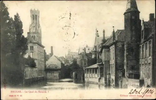 Ak Bruges Brügge Flandern Westflandern, Le Quai du Rosaire