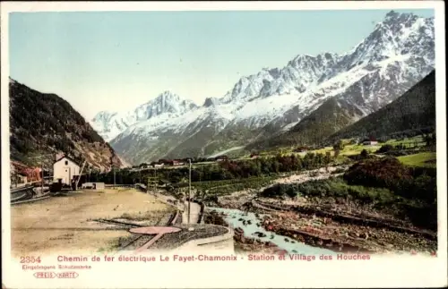 Ak Le Fayet Chamonix Mont Blanc Haute Savoie, chemin de fer électrique, station Village des Houches