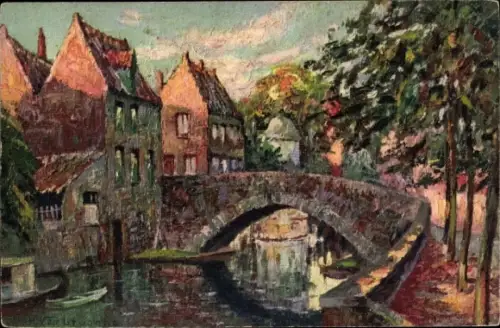 Künstler Ak Bruges Brügge Flandern Westflandern, le Quai Vert, Nr. 450