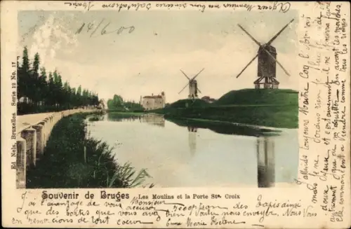 Ak Bruges Brügge Flandern Westflandern, Les Moulins et la Porte Ste Croix