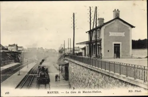 Ak Mantes Yvelines, La Gare de Mantes Station