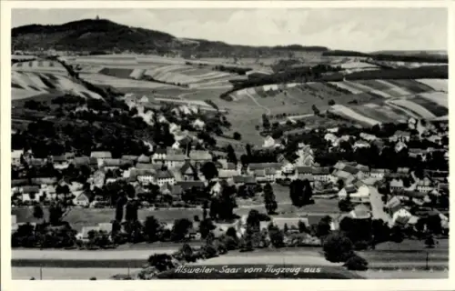 Ak Alsweiler Marpingen im Saarland, Luftaufnahme von Alsweiler-Saar, ländliche Umgebung, Felder, 