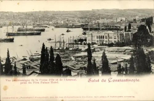 Ak Konstantinopel Istanbul Türkiye, Gesamtansicht, Hafen
