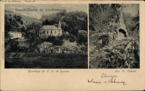 Ak Clervaux Clerf Luxembourg, Ermitage de N. D. de Lorette, Roc St. Hubert