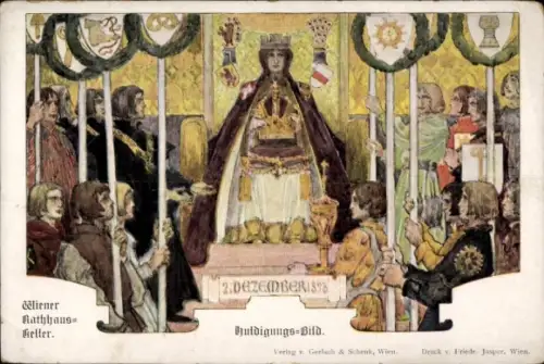 Ak Wien 1 Innere Stadt, Huldigungs-Bild im Rathauskeller