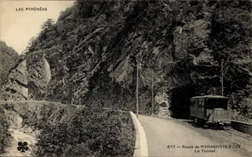 CPA Cauterets Hautes-Pyrénées, Route de Pierrefitte a Luz, Tunnel