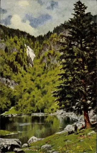 Künstler Ak Metzeral Elsass Haut Rhin, Lac de Fischbœdle, Fischbödle, Fischboedle