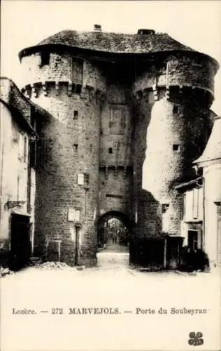 Ak Marvejols Lozère, Porte du Soubeyran, Stadtmauer, Türme, Lozère, Marvejols