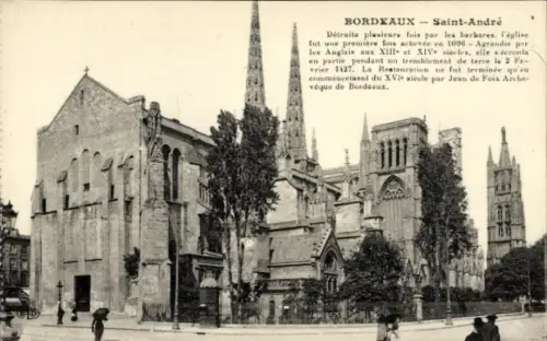 Ak Bordeaux Gironde,  Kirche Saint-André,  Beschreibung, keine Persönlichkeiten, kein Hakenk...