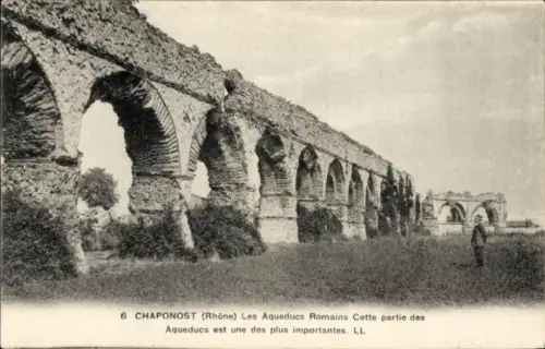 Ak Chaponost Rhone, Die römischen Aquädukte