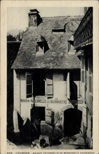 Ak Lourdes Hautes Pyrénées, Haus von Bernadette Soubirous,  französischer Text