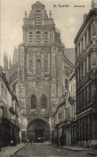 Ak Saint Quentin Aisne, Kathedrale