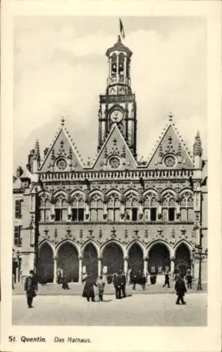 Ak Saint Quentin Aisne, Rathaus