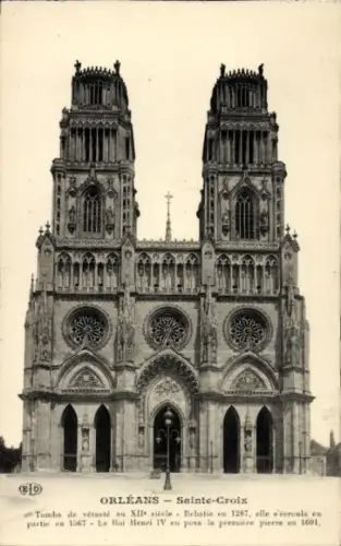 Ak Orléans Loiret, Kathedrale Sainte-Croix,   Informationen, keine Persönlichkeiten
