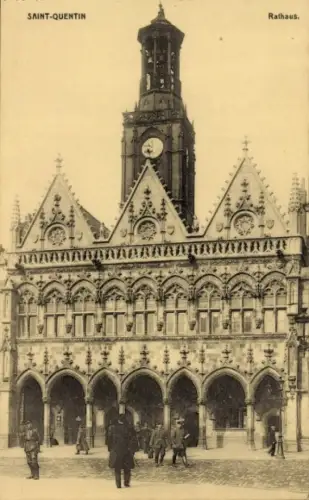 Ak Saint Quentin Aisne, Rathaus
