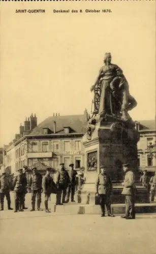 Ak Saint Quentin Aisne, Monument du 8 octobre 1870