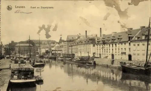 Ak Louvain Leuven Flämisch Brabant,  Vaart, Stapelplaats, Kanal, Boote