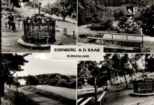 Ak Eisenberg an der Raab Sankt Martin an der Raab Burgenland, Teilansichten, Brunnen