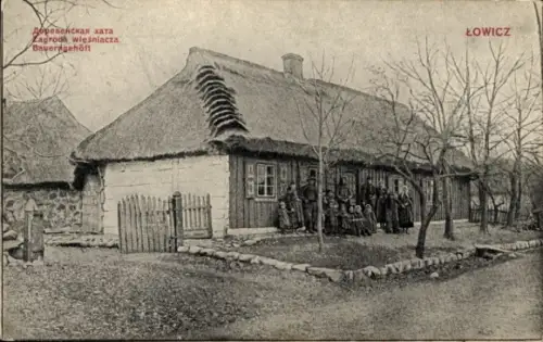 Ak Łowicz Polen, Bauerngehöft