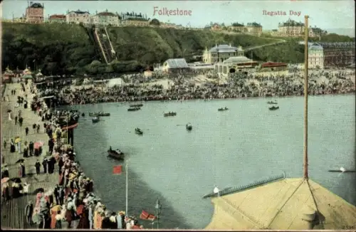 Ak Folkestone Kent England, Regatta Day