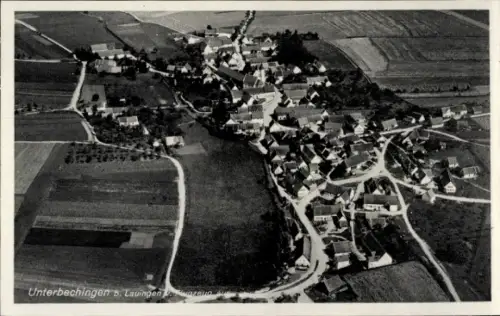 Ak Unterbechingen Lauingen an der Donau Schwäbische Alb, Fliegeraufnahme