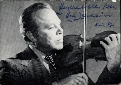 Autogrammkarte Violinist Helmut Zacharias, Autogramm