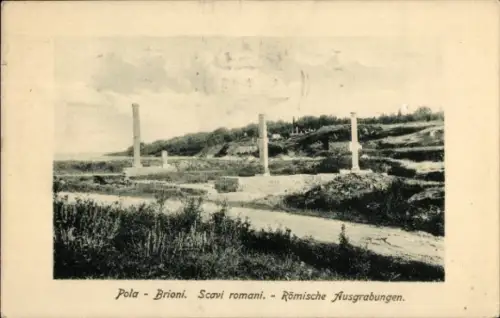 Ak Pola Pula Brijuni Brioni Kroatien, Römische Ausgrabungen