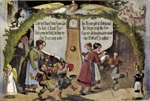 Künstler Ak Köselitz, Rud., Dr Weihnachts Heiligohmd, Erzgebirgische Weihnachtsstimmungsbilder 7