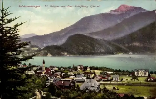 Ak St. Gilgen Salzkammergut in Salzburg, Schafberg, Salzkammergut,  Schafberg, 1780 m, Landschaft
