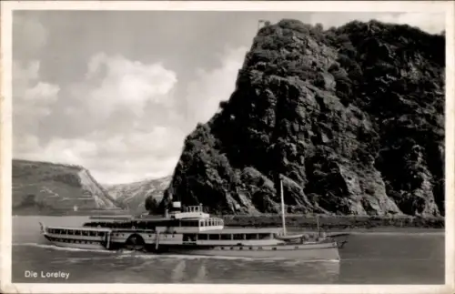 Ak St. Goarshausen am Rhein, Loreley, Schiff